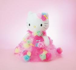 ヴィンテージのウェディングドレスを着たハローキティ ハローキティvivitixウエディングドレスぬいぐるみ （春先取りの